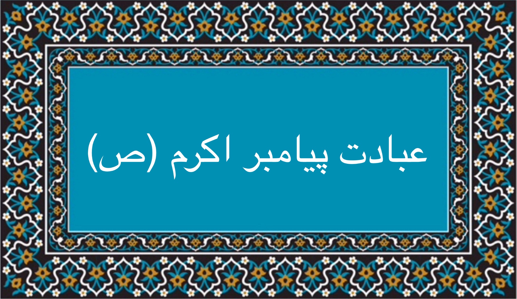 عبادت پیامبر اکرم (ص)